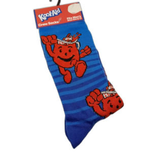 KOOL-AID Crew Socks Retro Captain Pitcher Novelty Blue Red Fits Men Shoe 6-12